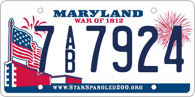 MD license plate 7AB7924
