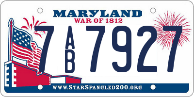 MD license plate 7AB7927