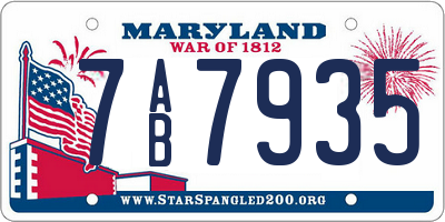 MD license plate 7AB7935
