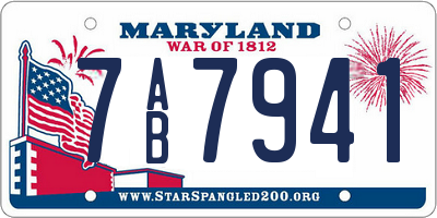 MD license plate 7AB7941