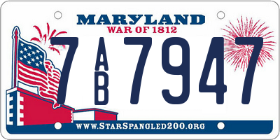 MD license plate 7AB7947