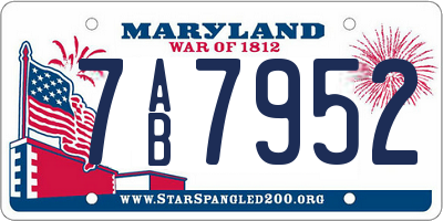 MD license plate 7AB7952