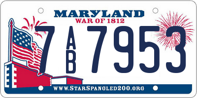 MD license plate 7AB7953