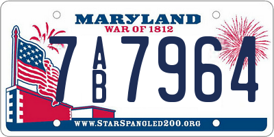 MD license plate 7AB7964