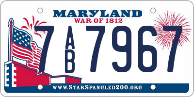 MD license plate 7AB7967