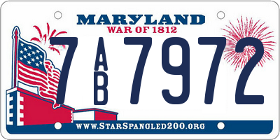MD license plate 7AB7972