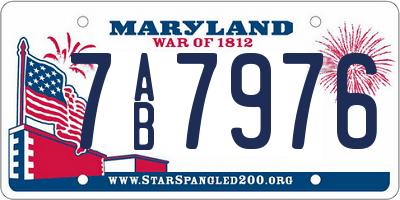 MD license plate 7AB7976