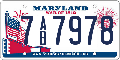 MD license plate 7AB7978