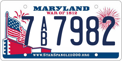 MD license plate 7AB7982