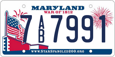 MD license plate 7AB7991