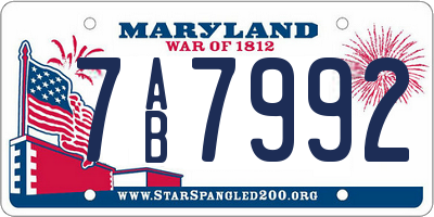 MD license plate 7AB7992