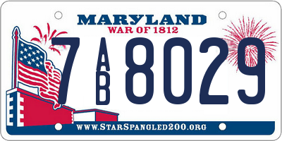 MD license plate 7AB8029