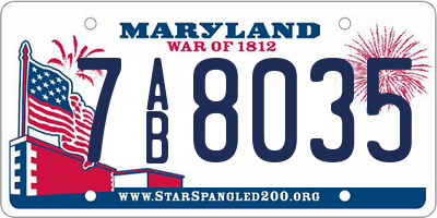 MD license plate 7AB8035