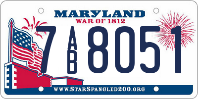 MD license plate 7AB8051