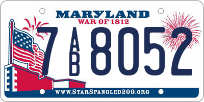 MD license plate 7AB8052