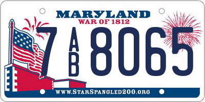 MD license plate 7AB8065