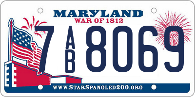 MD license plate 7AB8069