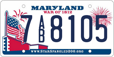 MD license plate 7AB8105