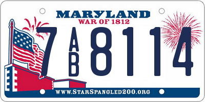 MD license plate 7AB8114