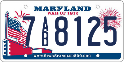 MD license plate 7AB8125