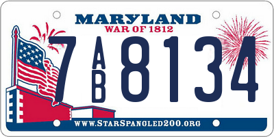 MD license plate 7AB8134