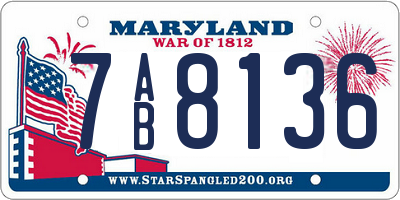 MD license plate 7AB8136