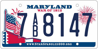 MD license plate 7AB8147
