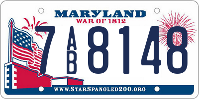 MD license plate 7AB8148