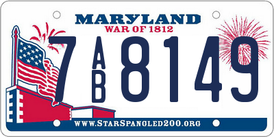 MD license plate 7AB8149