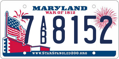 MD license plate 7AB8152