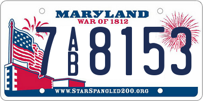 MD license plate 7AB8153