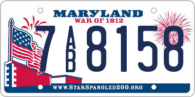 MD license plate 7AB8158