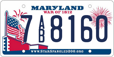 MD license plate 7AB8160