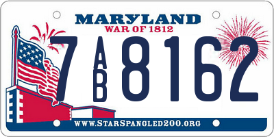 MD license plate 7AB8162