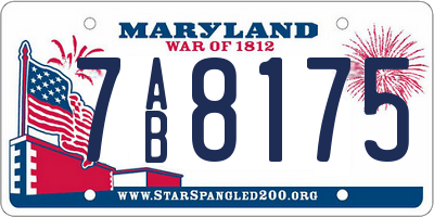 MD license plate 7AB8175