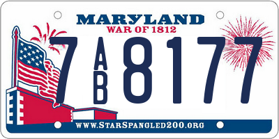 MD license plate 7AB8177