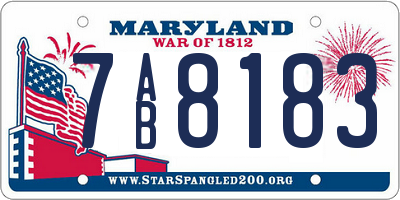 MD license plate 7AB8183