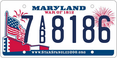 MD license plate 7AB8186