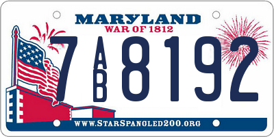 MD license plate 7AB8192