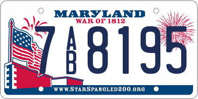 MD license plate 7AB8195