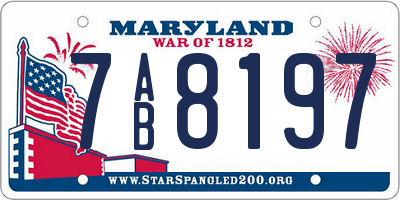 MD license plate 7AB8197