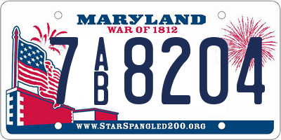 MD license plate 7AB8204