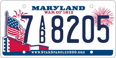 MD license plate 7AB8205