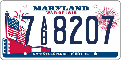 MD license plate 7AB8207