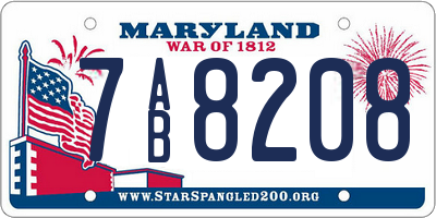 MD license plate 7AB8208
