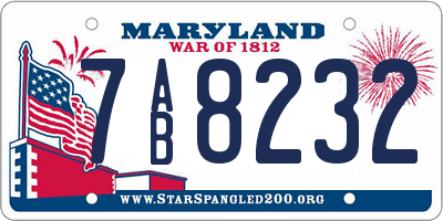MD license plate 7AB8232
