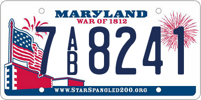MD license plate 7AB8241