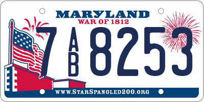 MD license plate 7AB8253