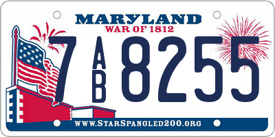 MD license plate 7AB8255