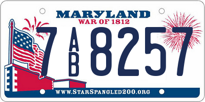MD license plate 7AB8257